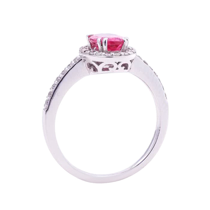 14k White Gold 1.2ct TGW Tanzanian Spinel and Diamond One-of-a-Kind Ring