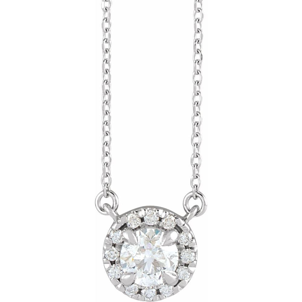 14k White Gold 3/4 CTW Natural Diamond 18" Necklace