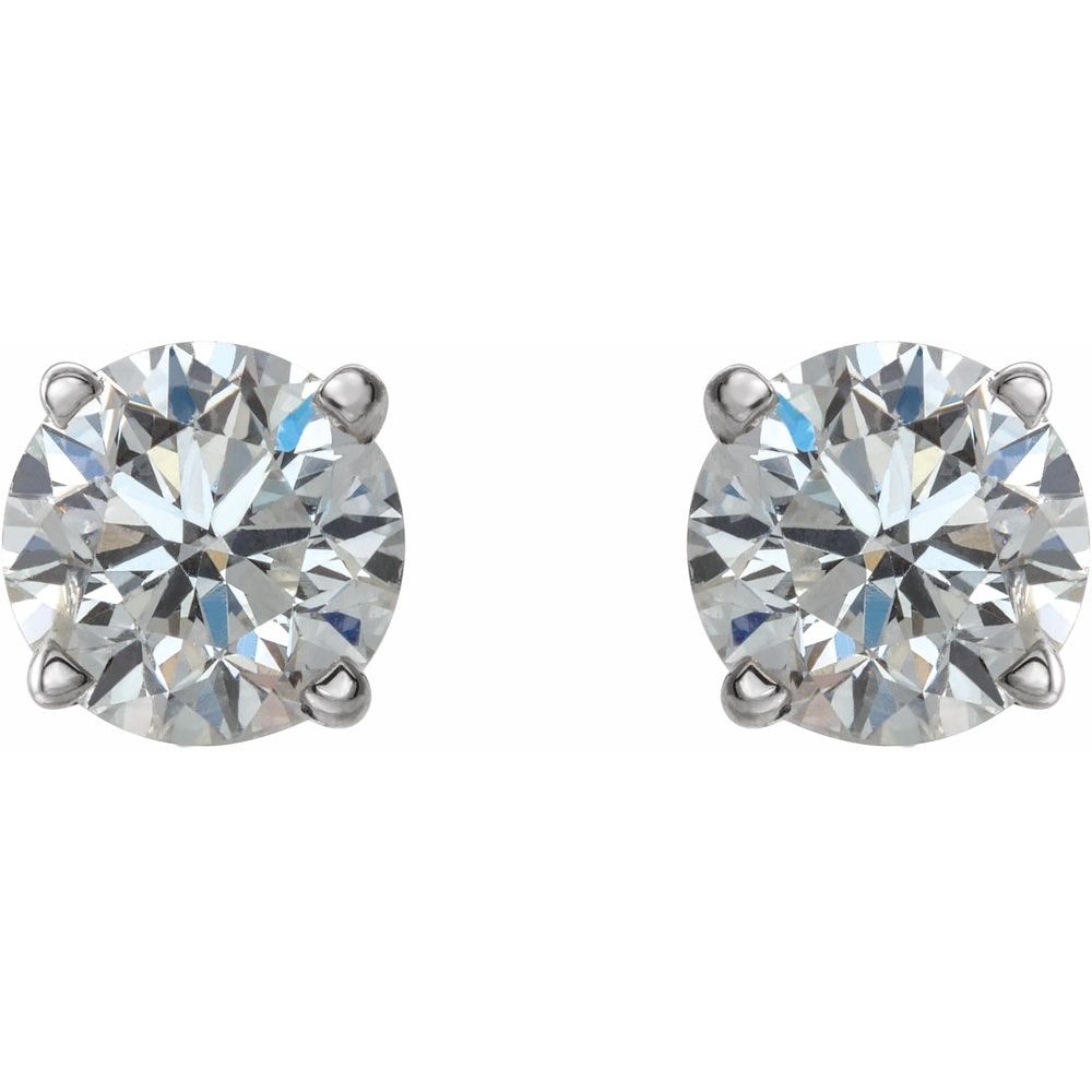 14k White Gold 1 CTW Natural Diamond Stud Earrings