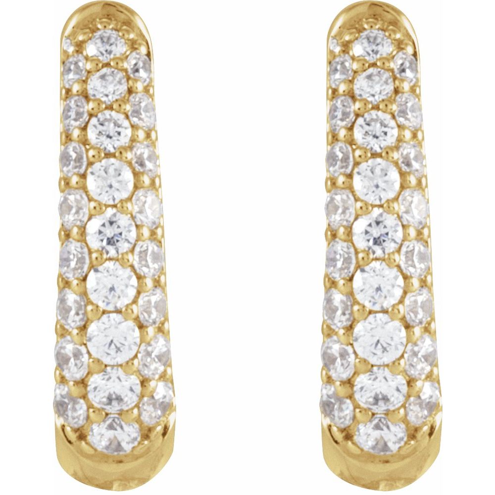 14K Yellow Gold 1/2 CTW Natural Diamond Hoop Earrings