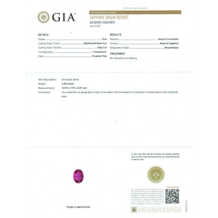 14k White Gold 5.16ct TGW Certified Pink Sapphire and White Diamond Ring