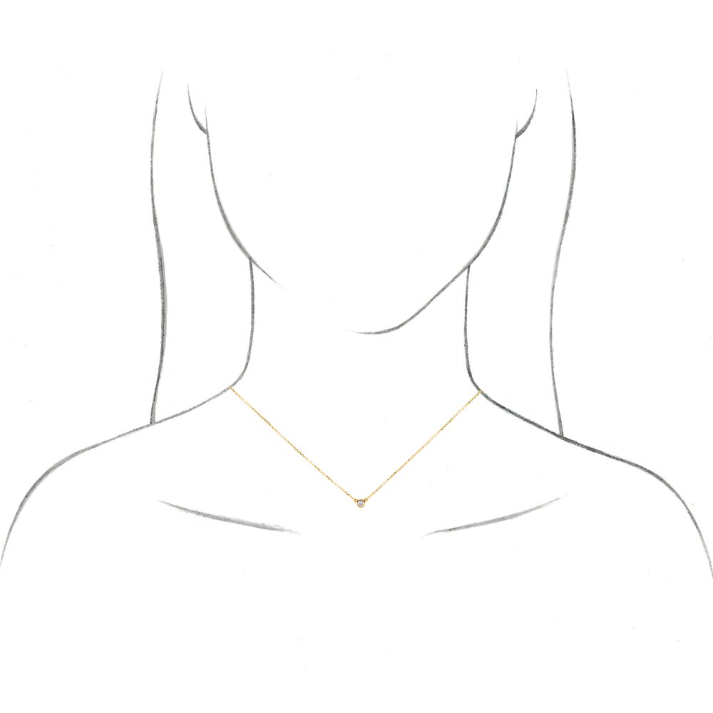 Platinum 4 mm Round Natural Mozambique Garnet Solitaire 16" Necklace