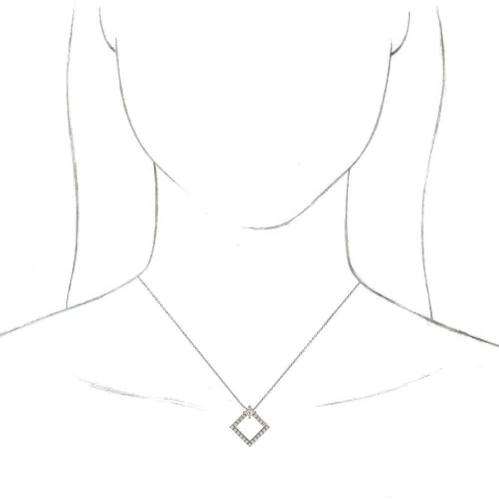 14k White Gold 5/8 CTW Natural Diamond 16-18" Necklace