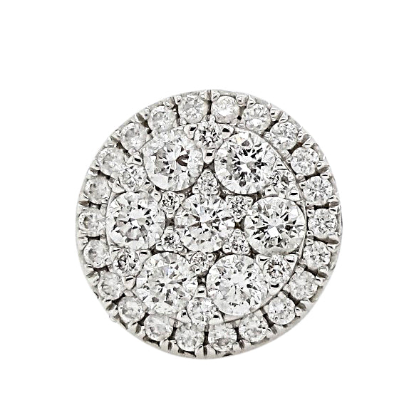 18k White Gold 3/8ct TDW White Diamond Round Cluster Stud Earrings