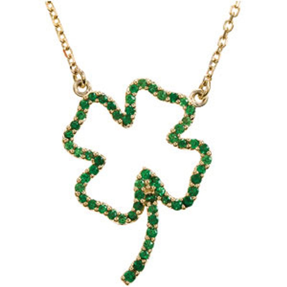 14k Yellow Gold Tsavorite Garnet 16" Necklace