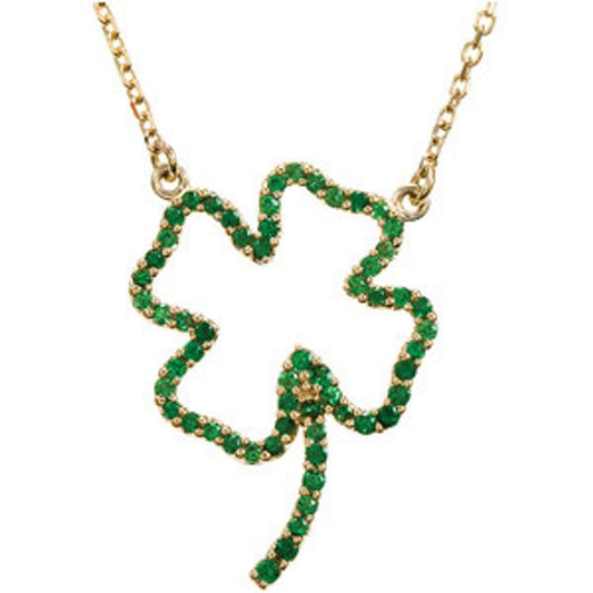 14k Yellow Gold Tsavorite Garnet 16" Necklace