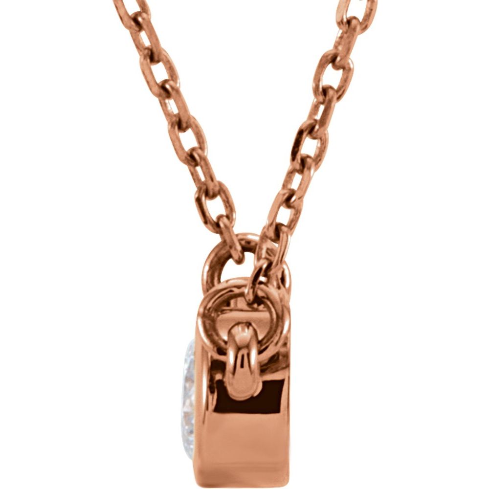 14k Rose Gold 1/4 CT Natural Diamond Solitaire 18" Necklace