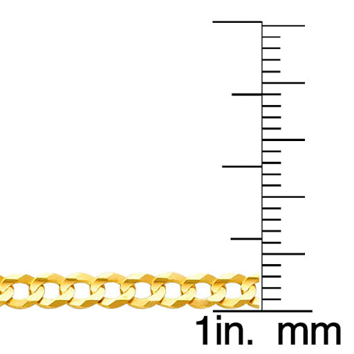 14k Yellow Gold 3.2mm Cuban Unisex Chain Necklace