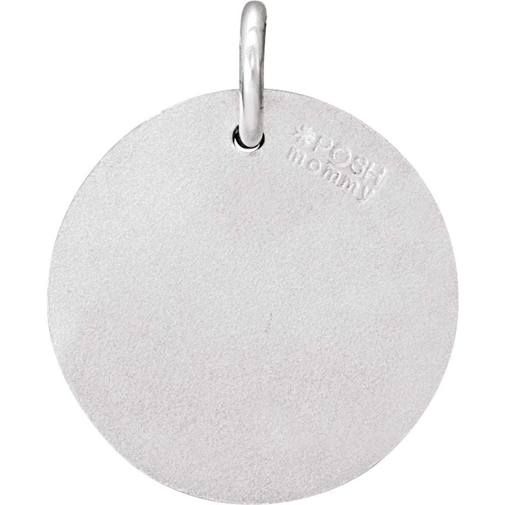 Unisex 14K White Gold 1/8 CTW White Diamond Initial B Pendant