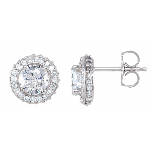 14k White Gold 1 1/3 CTW Natural Diamond Earrings