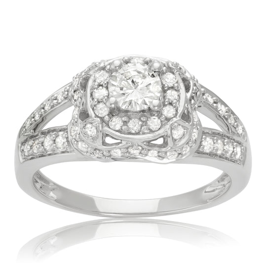 14k White Gold 1.00ct TDW White Diamond Engagement Ring
