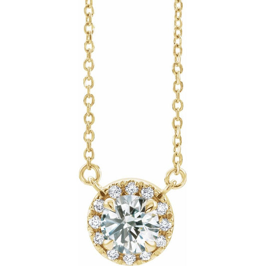 14k Yellow Gold 1/3 CTW Lab-Grown Diamond French-Set 16-18" Necklace
