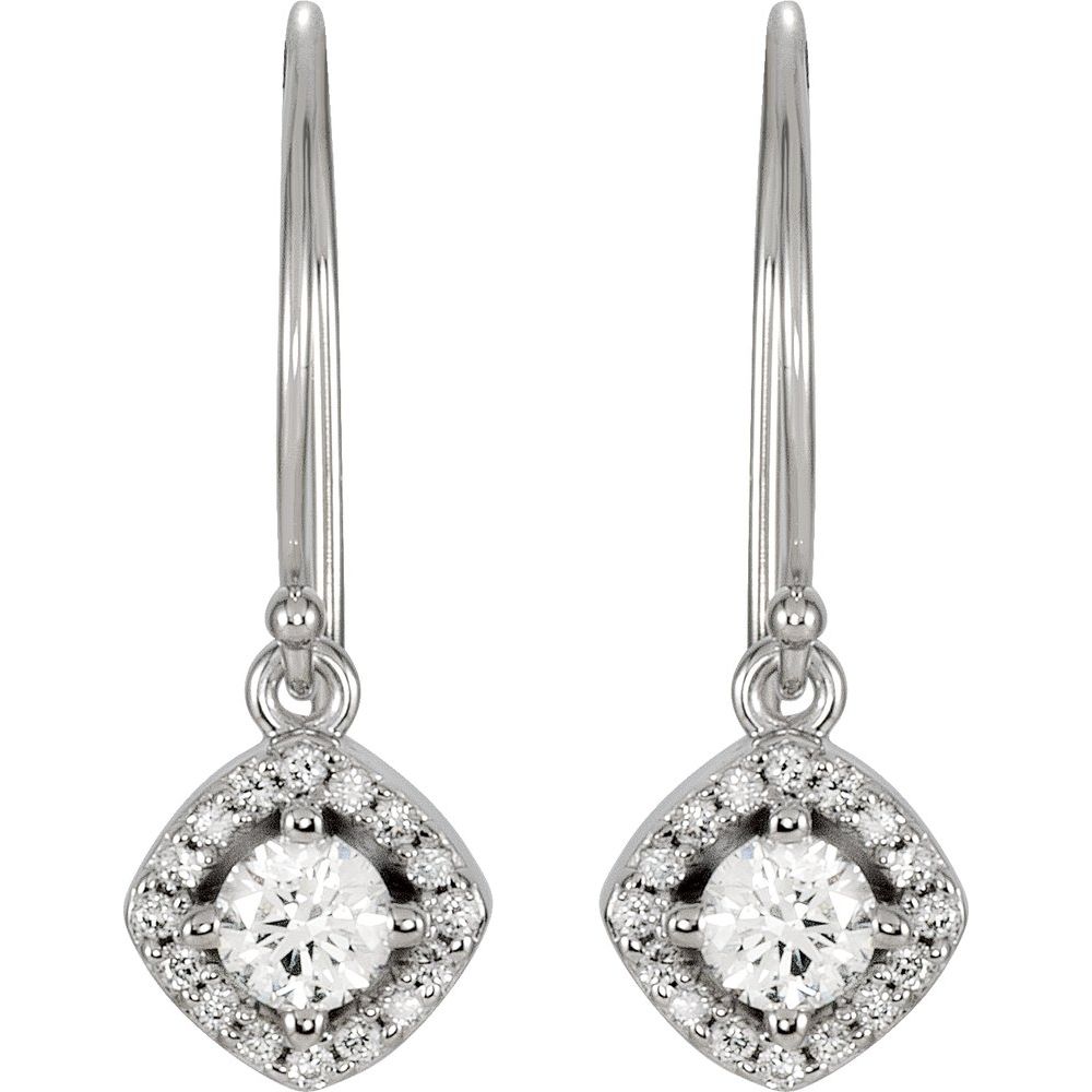 14k White Gold 5/8 CTW Natural Diamond Earrings