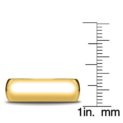 14k Yellow Gold 7mm Unisex Comfort-fit Polished Wedding Band