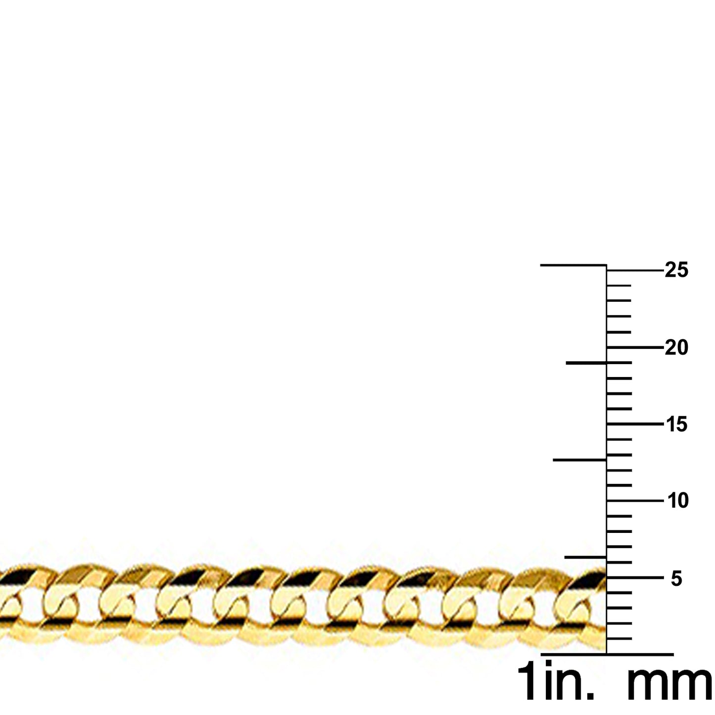 14k Yellow Gold 5.9-mm Wide Regular Concave Cuban Chain 8 inch Bracelet