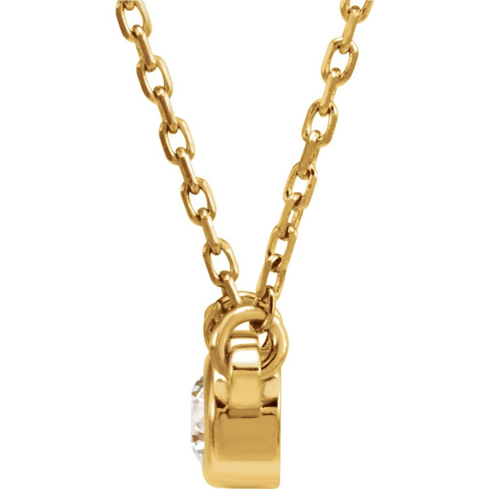 14k Yellow Gold 1/4 CT Natural Diamond Solitaire 18" Necklace