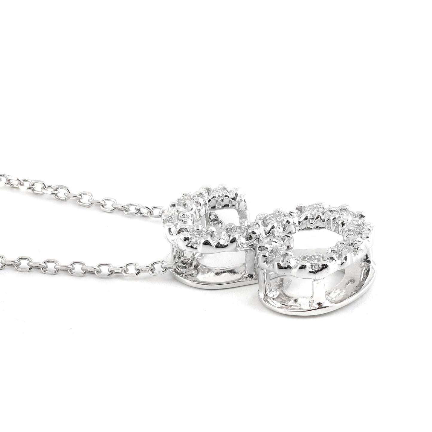 14K White Gold 0.14ct TDW White Diamond Letter S Initial Pendant Necklace