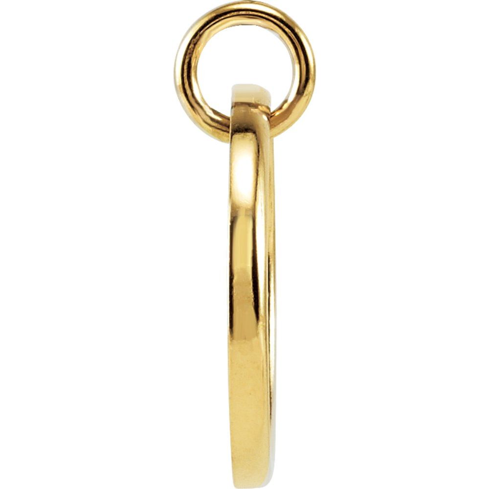 Unisex 14K Yellow Gold 1/10 CTW White Diamond Initial O Pendant