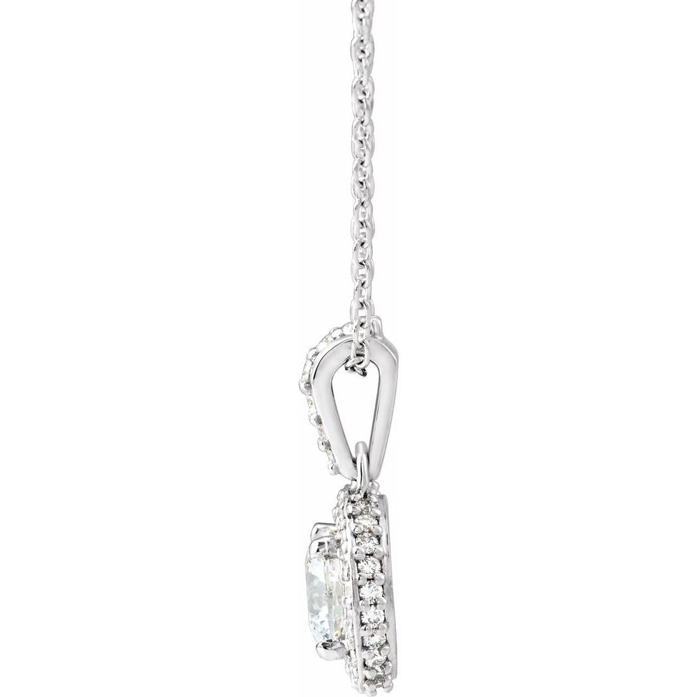 14k White Gold 1 CTW Natural Diamond 18" Necklace