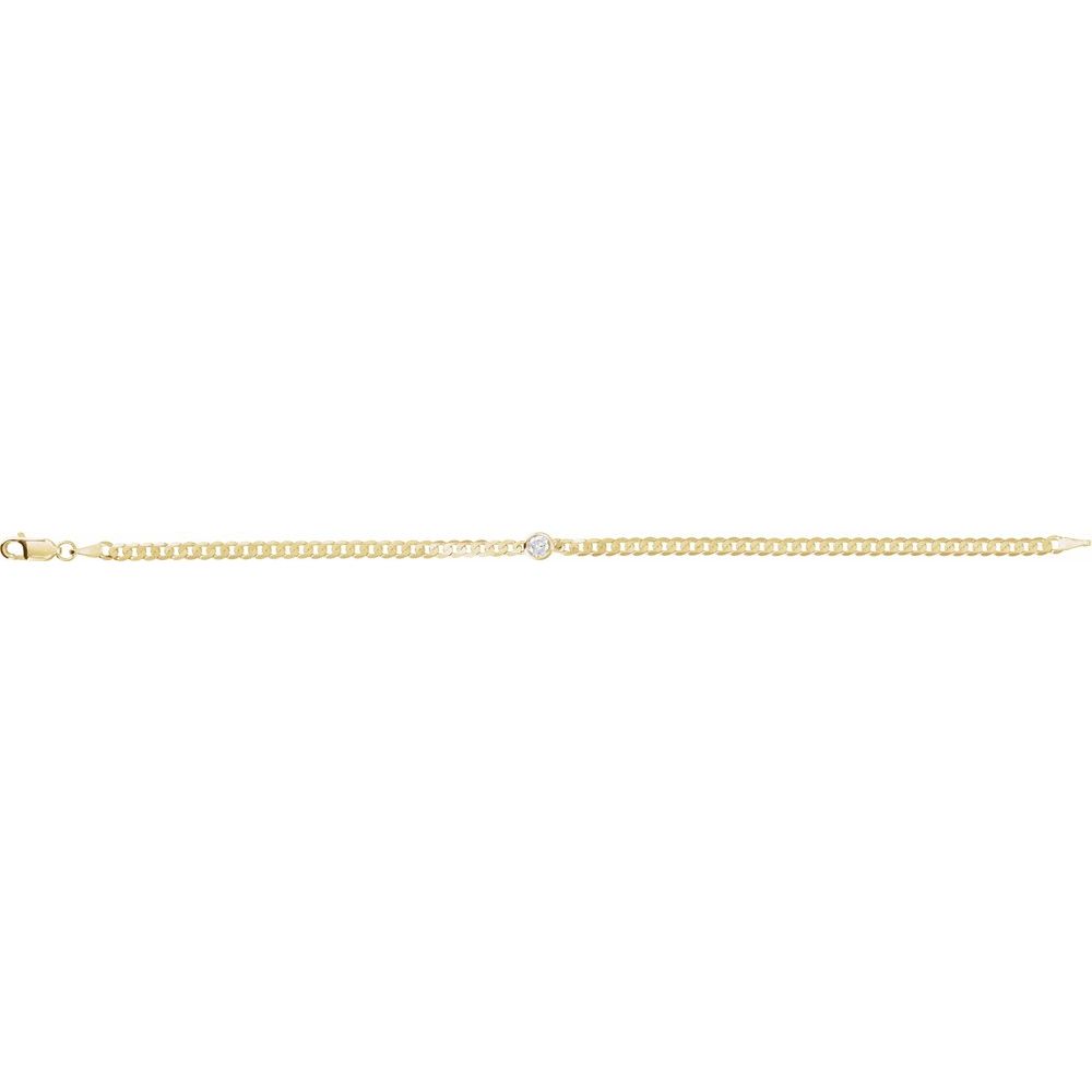 14K Yellow Gold 1/5 CT Natural Diamond Link 7" Bracelet