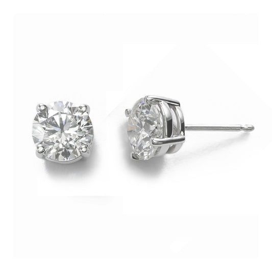 14k White Gold 2ct Lab-created White Diamond Solitaire Earrings