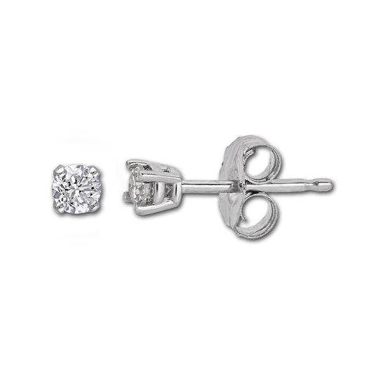 14k White Gold 1/3ct Lab-created White Diamond Solitaire Earrings