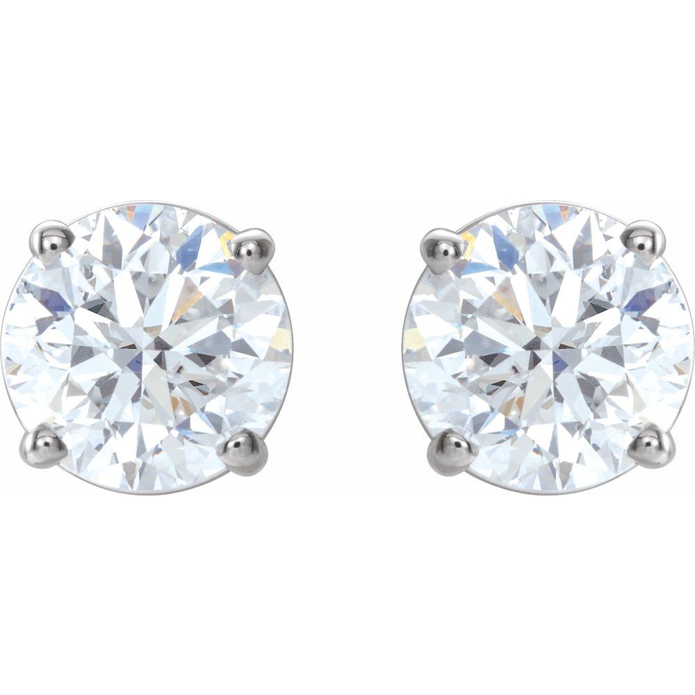 14k White Gold 1 1/2 CTW Natural Diamond Stud Earrings