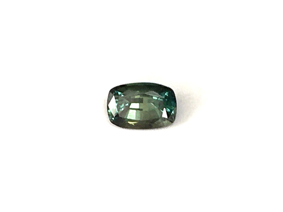 Natural Cushion-shape 0.9 carat Heated Teal Blue-Green Sapphire