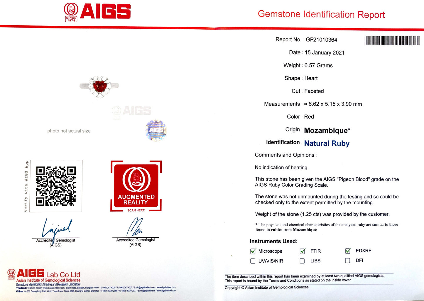 Platinum 1.81ct TGW Pigeon Blood Ruby and Diamond One-of-a-Kind Ring