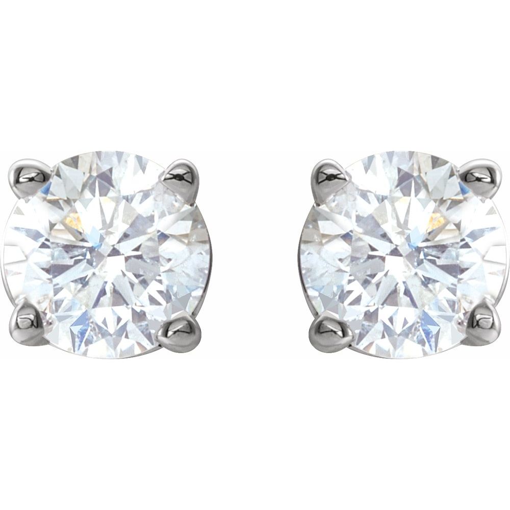 14k White Gold 1/2 CTW Natural Diamond Stud Earrings