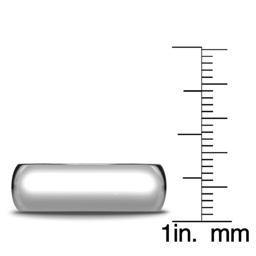 14k White Gold 7mm Unisex Comfort-fit Polished Wedding Band