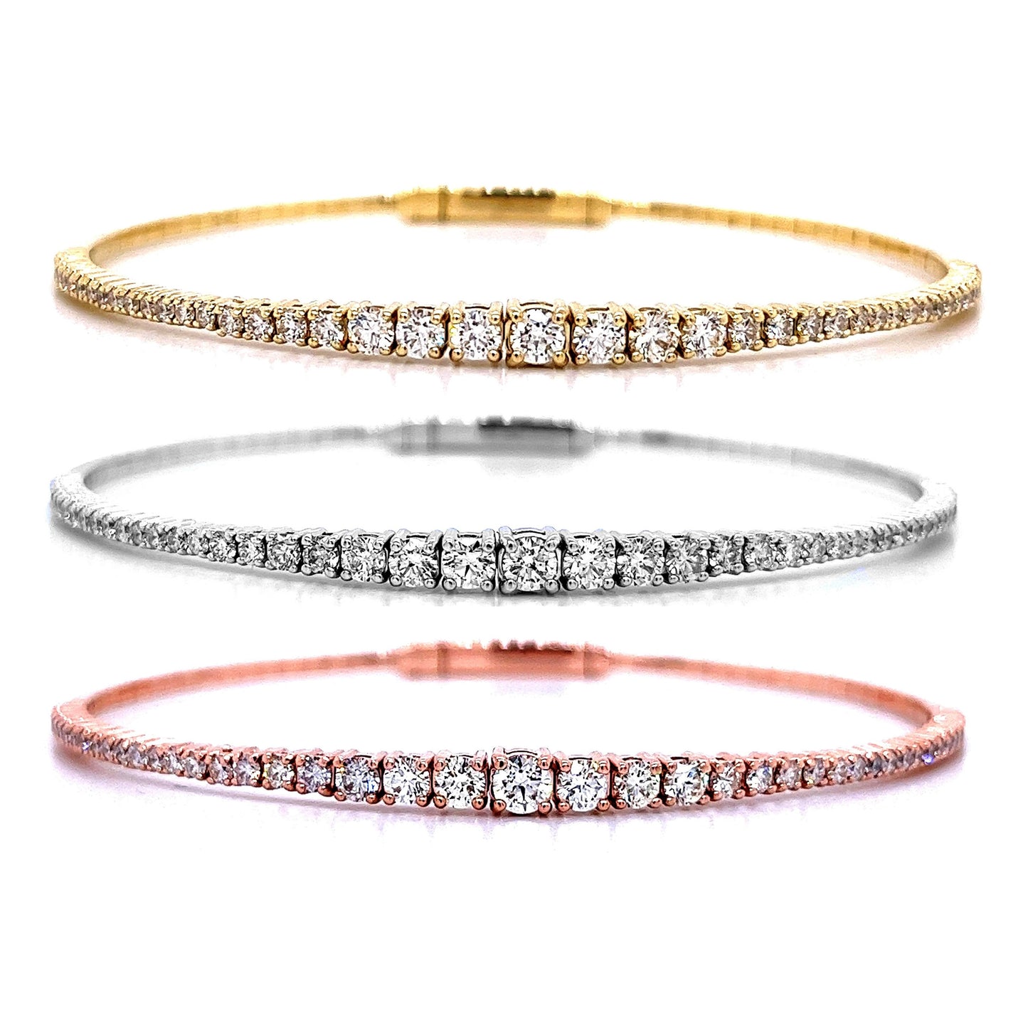 14k Gold 1 3/8ct TDW Round Graduated Diamond 6.5" Tennis Link Bracelet