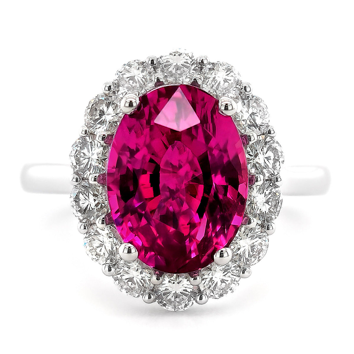 18k White Gold 6.28ct TGW Pink Sapphire and Diamond One-of-a-Kind Ring