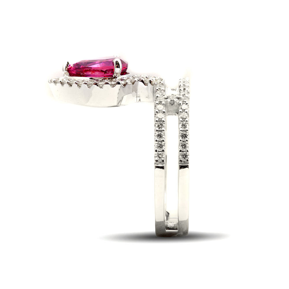 14K White Gold 2.48 ct TGW Ruby One-of-a-Kind Ring
