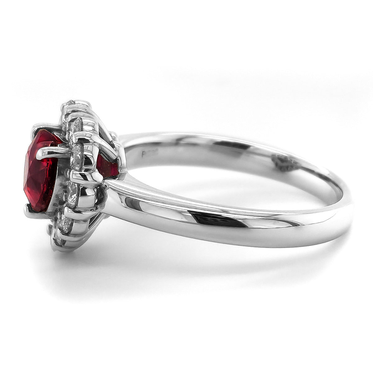 Platinum 1.81ct TGW Pigeon Blood Ruby and Diamond One-of-a-Kind Ring