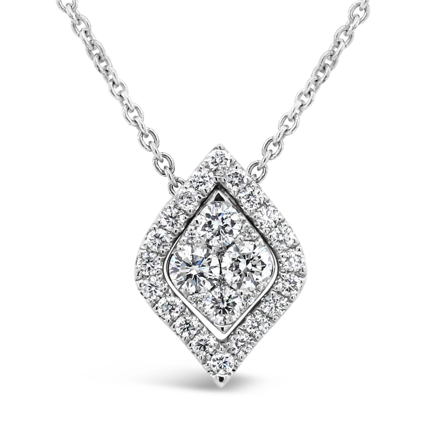 18k White Gold 5/8ct TDW White Diamond Pendant Necklace