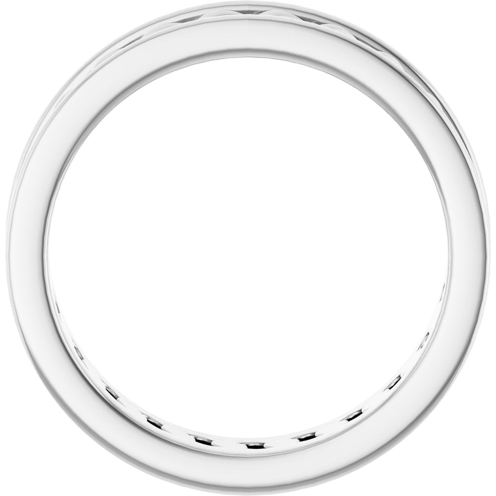 14K White Gold 6.3 mm Curb Link Band Size 10