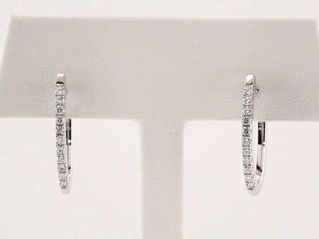 14k White Gold 20 mm 1/3 CTW Natural Diamond Hoop Earrings