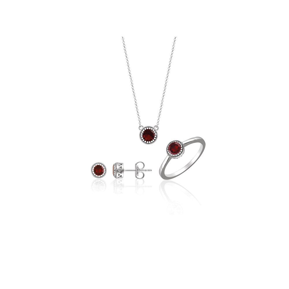 14k White Gold Natural Ruby "July" 18" Birthstone Necklace
