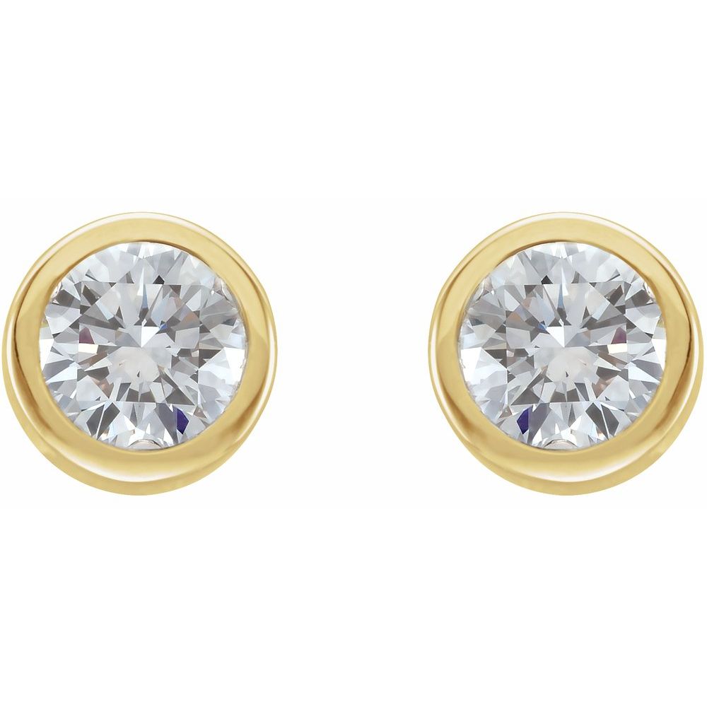 14k Yellow Gold 1/2 CTW Natural Diamond Bezel-Set Earrings