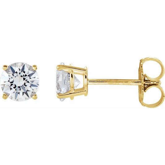 14k Yellow Gold 1 CTW Natural Diamond Stud Earrings