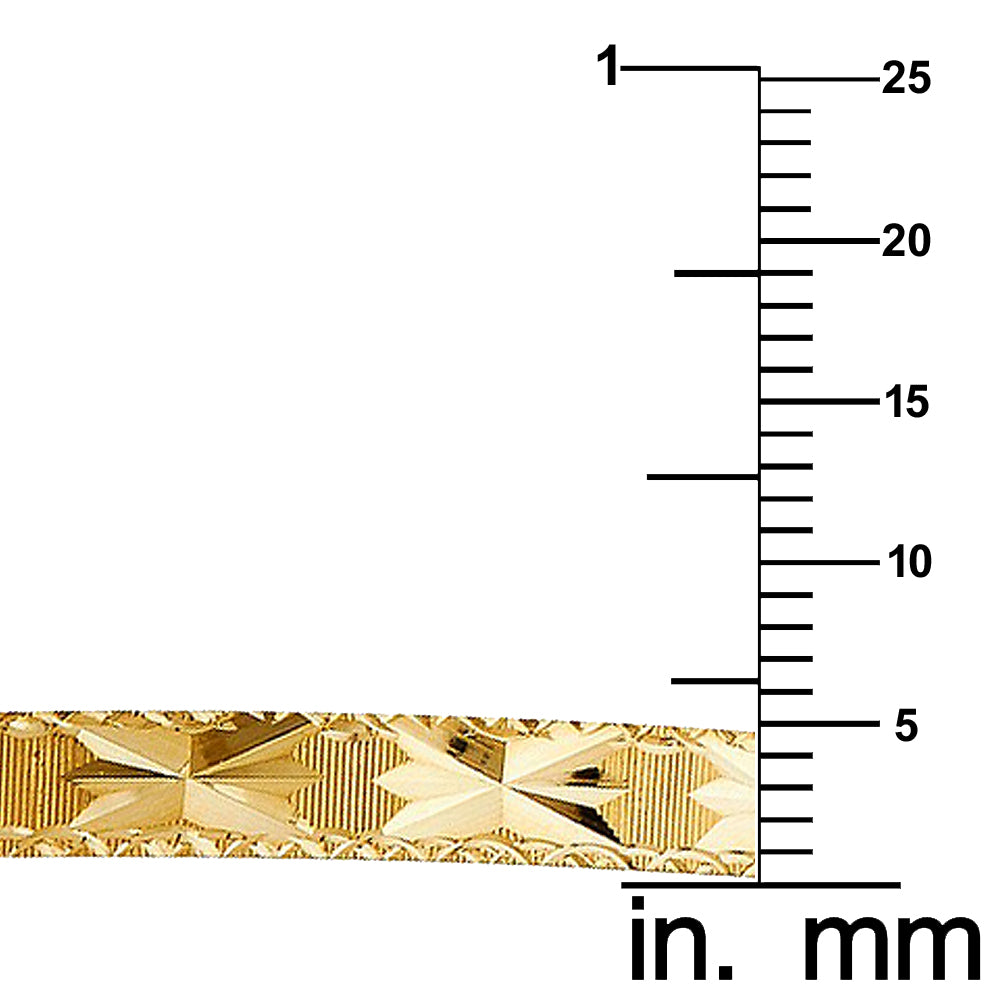 14k Yellow Gold Diamond-Cut 5-mm Solid Bangle Bracelet