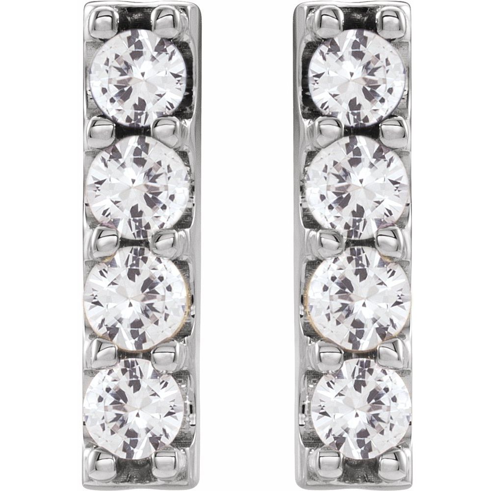 14k White Gold 1/2 CTW Lab-Grown Diamond Bar Earrings