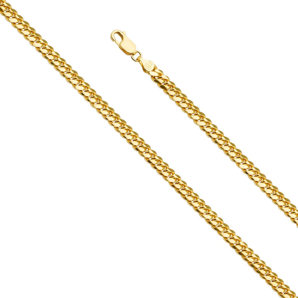 14k Yellow Gold 5mm Wide Miami Cuban Unisex Chain Necklace