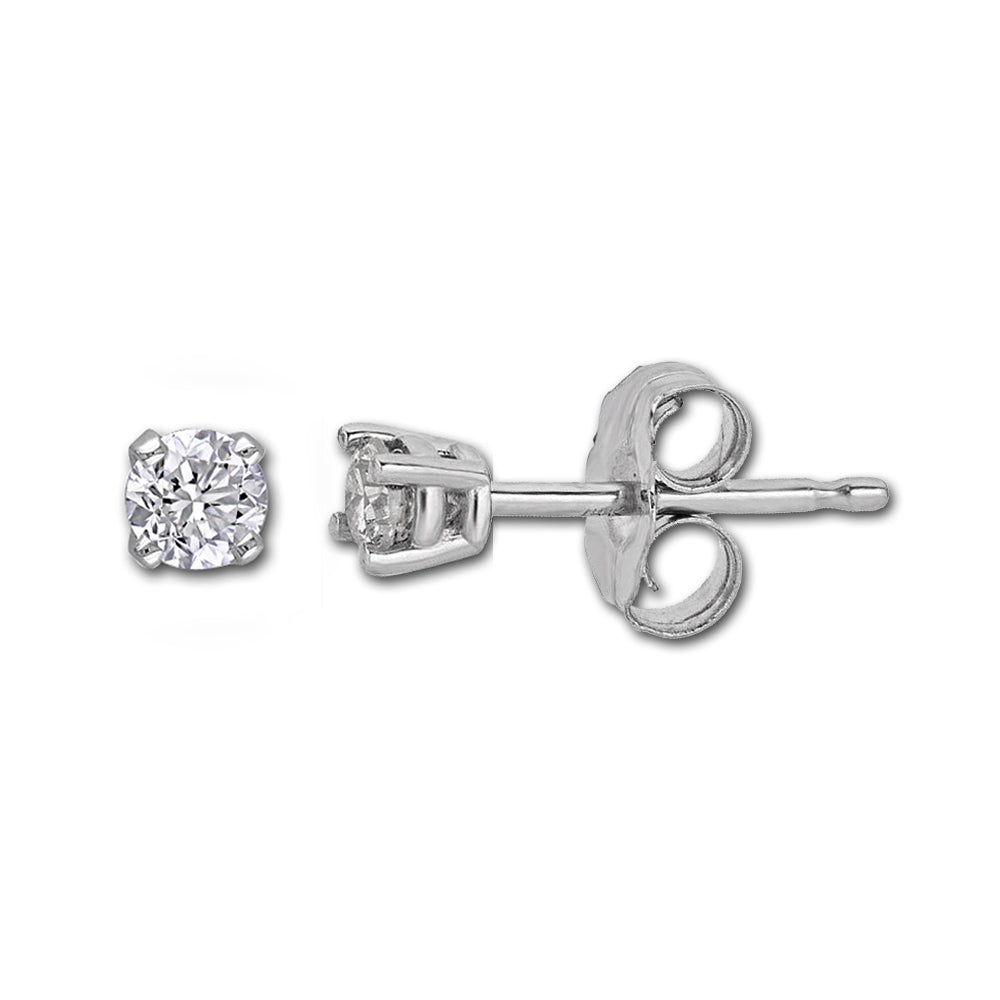 14k White Gold 3/8ct Lab-created White Diamond Solitaire Earrings
