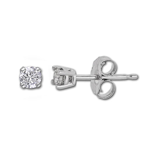 14k White Gold 3/8ct Lab-created White Diamond Solitaire Earrings
