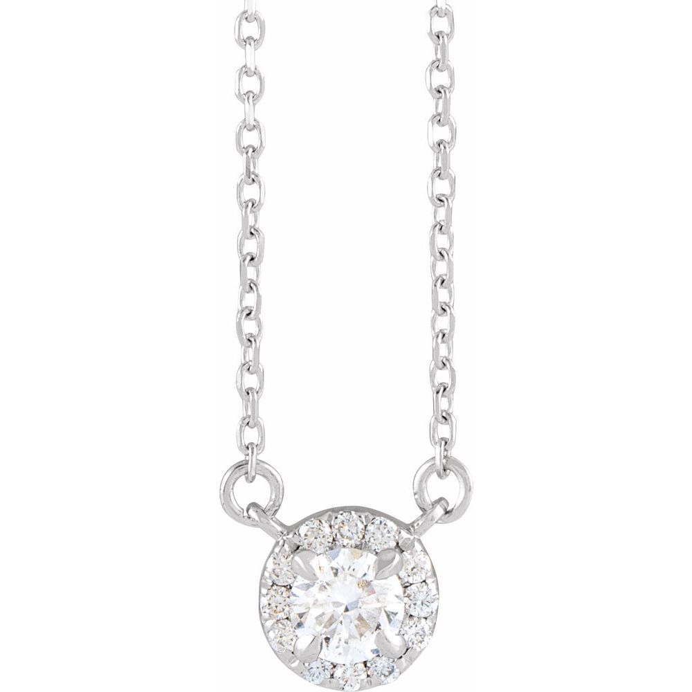 14k White Gold 1/3 CTW Lab-Grown Diamond French-Set 16-18" Necklace