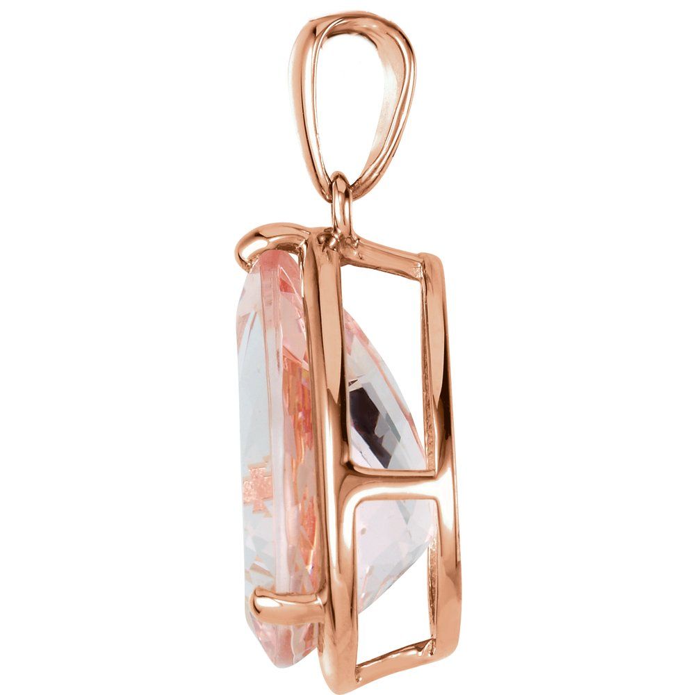 14k Rose Gold Natural Morganite Pendant