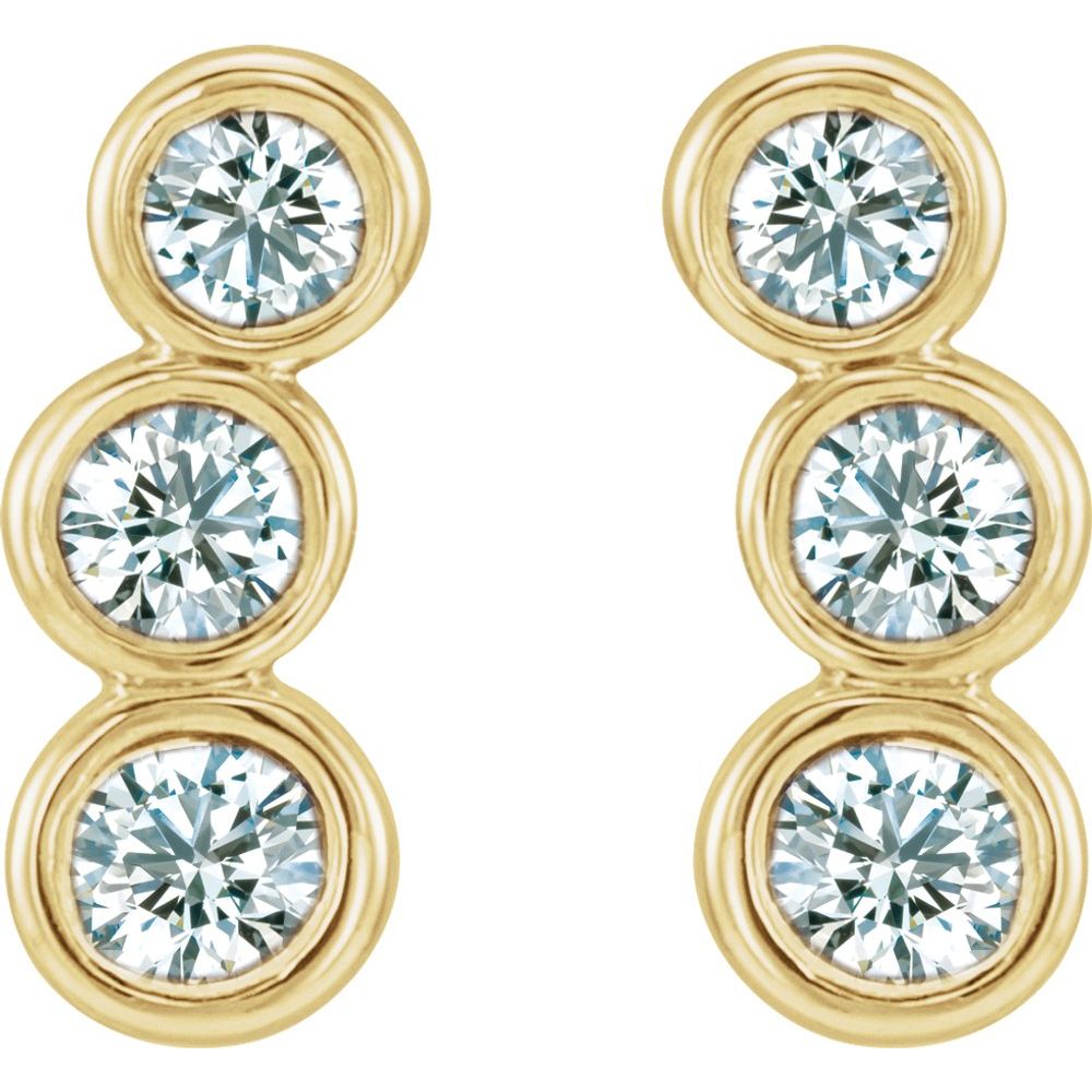 14k Yellow Gold 1/2 CTW Natural Diamond Ear Climbers