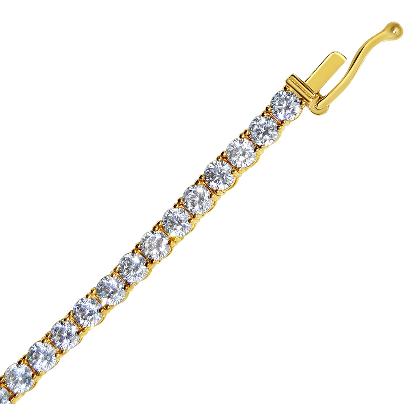 14k Yellow Gold 1.8-mm Round-Cut Cubic Zirconia Tennis Bracelet